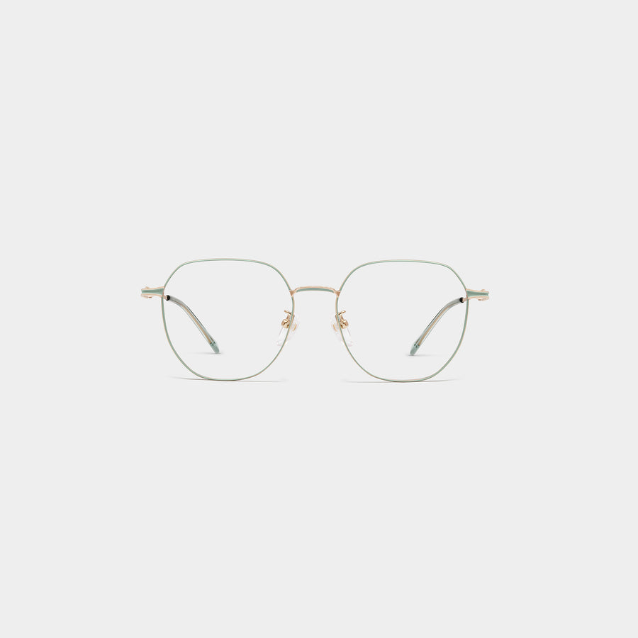JUNCTURE - 多邊形混合鈦金屬光學眼鏡